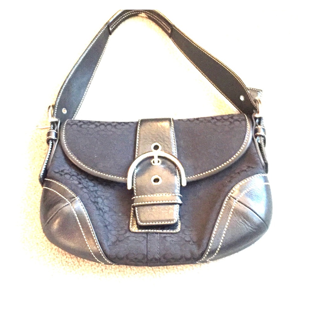 Black COACH Monogram Handbag